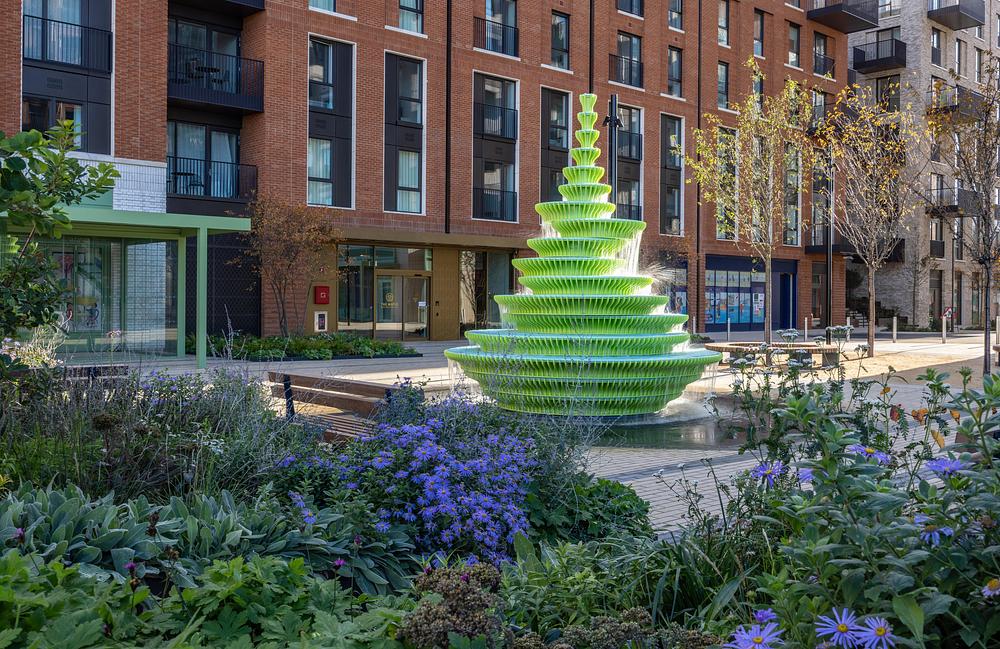 The Fountain in Neighbourhood Square, Brent Cross Town