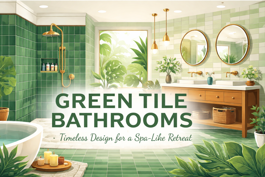 Green Tile Bathrooms