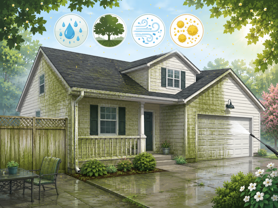Why Green Buildup Gets Worse on Homes During Humid Spring Weather