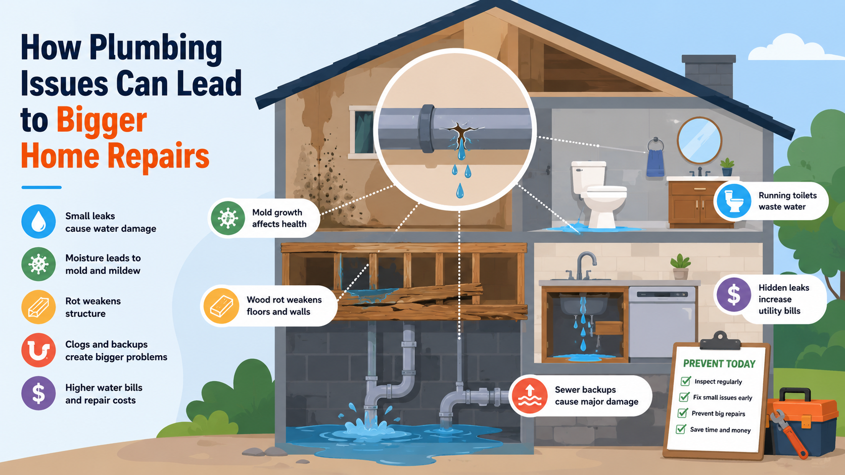 How plumbing issues lead to damage