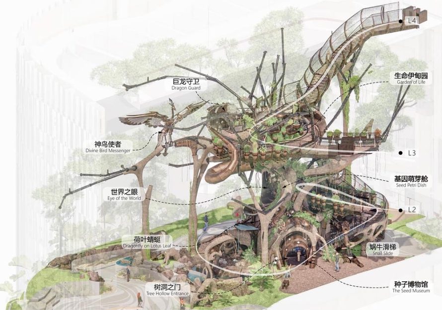 XISUI Creates a 20-Meter-Tall Mechanical Tree