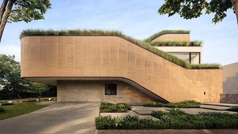Split Mass Residence Opens Up Through Layered Massing