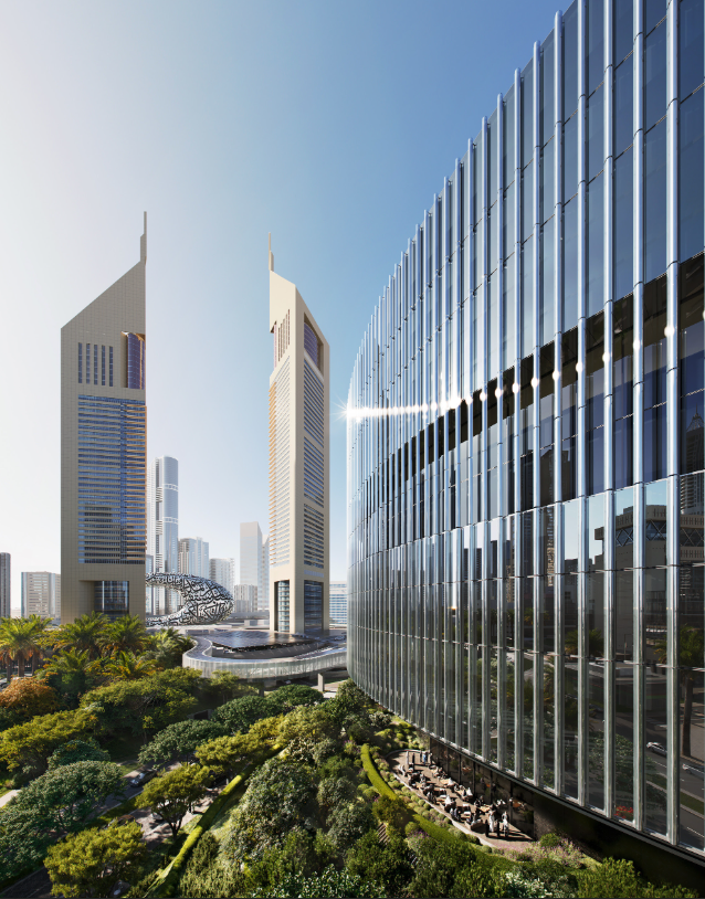 Dubai Holding HQ by SOM Centers Work Around Gardens