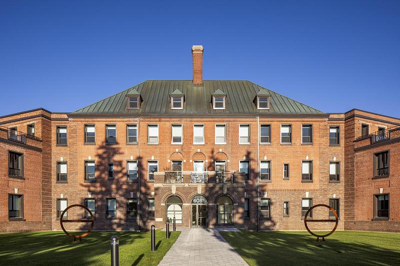 Front entrance of the retained Grace Dart hospital building